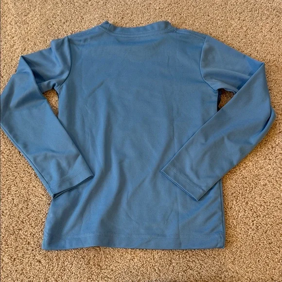 Nike Light Blue Long-Sleeve 'True To My Game' Dri fit tee w/ Navy & Red, size 5 - Picture 3 of 4